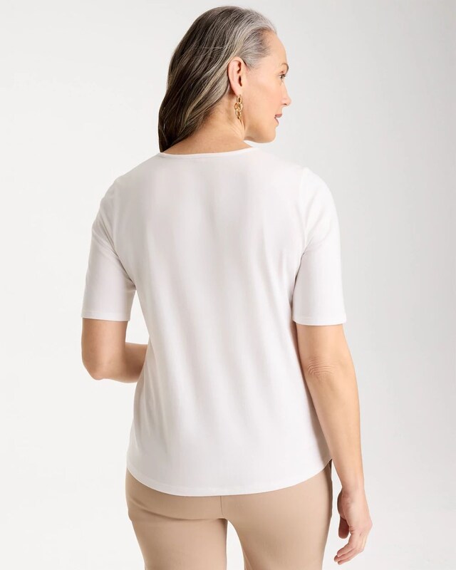 Sequin Embroidered Floral Tee - image 3